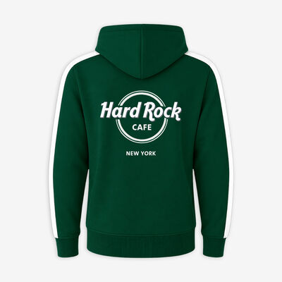 New York City Full Zip Fleece in Green and White