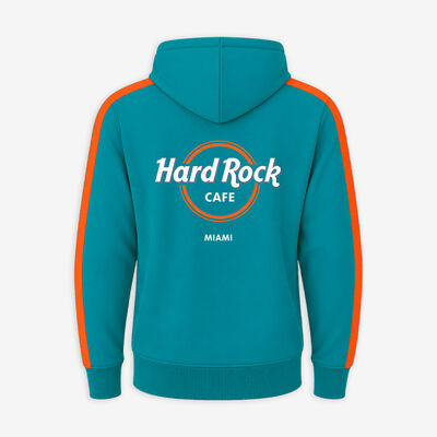 Miami Full Zip Fleece in Aqua Blue and Orange