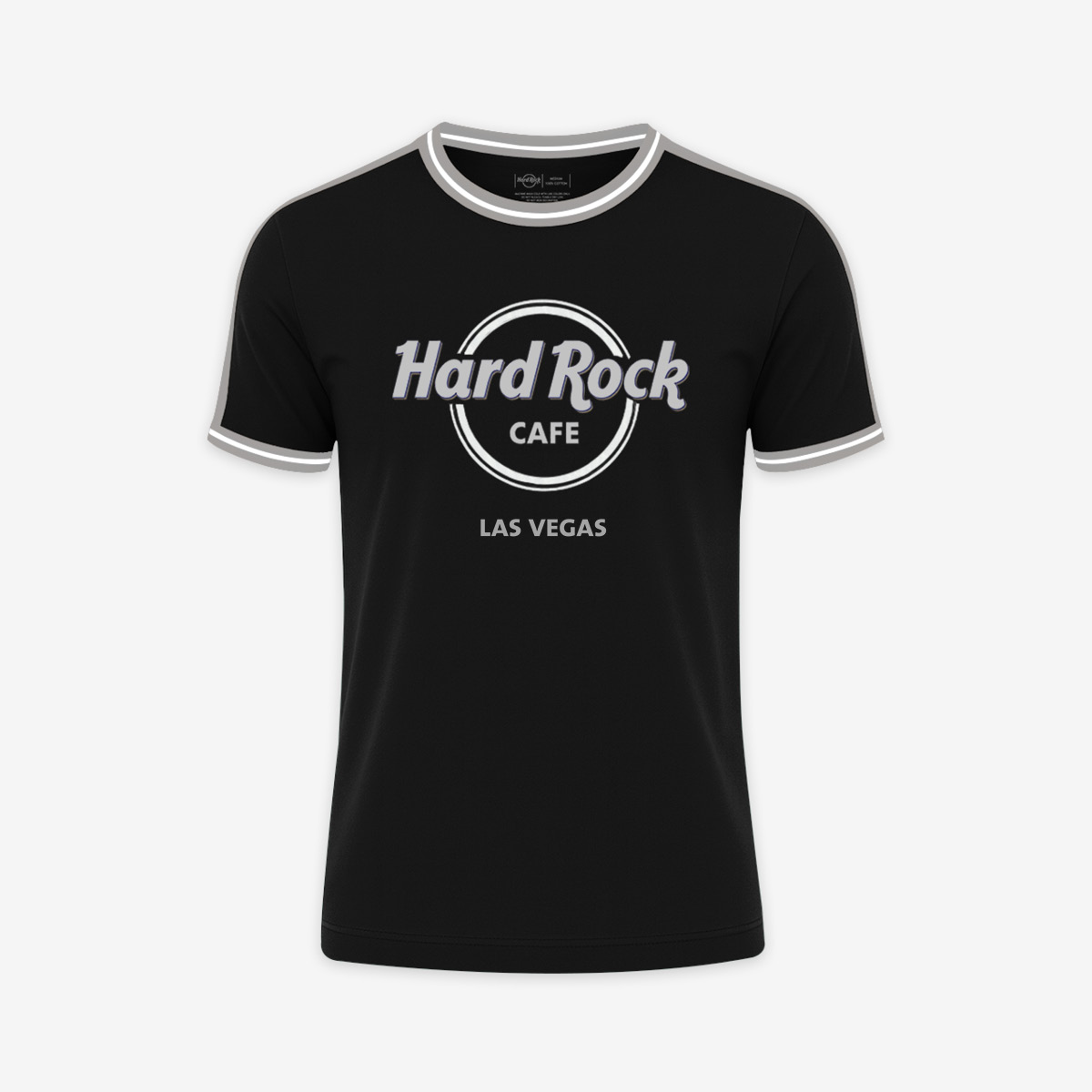 Adult Fit Las Vegas Ringer Tee in Black and Silver image number 1